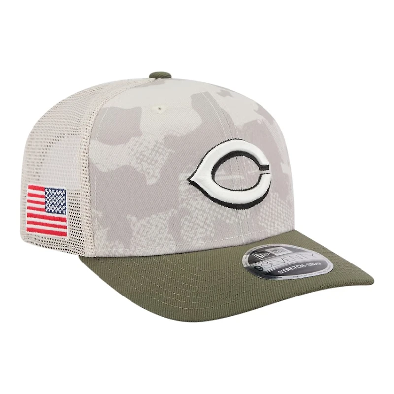 Cincinnati Reds 2025 Armed Forces Day New Era 9SEVENTY Stretch-Snap Hat