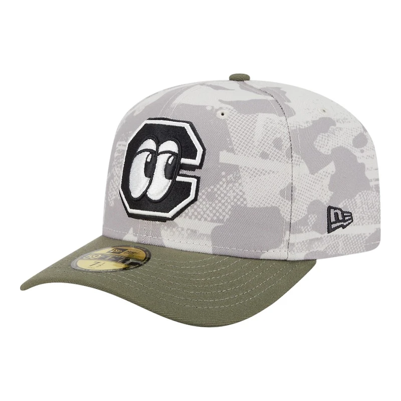 Chattanooga Lookouts Light Beige and Olive 2025 Armed Forces Day New Era 59FIFTY Fitted Hat