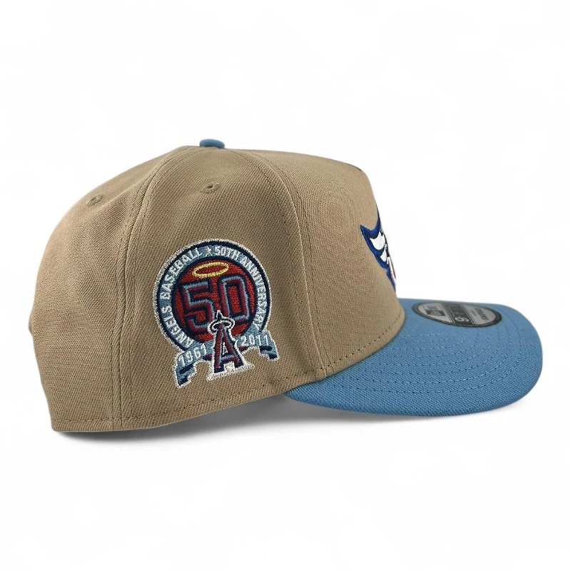 Los Angeles Angels Camel Metallic New Era 9FIFTY A-Frame Snapback Hat