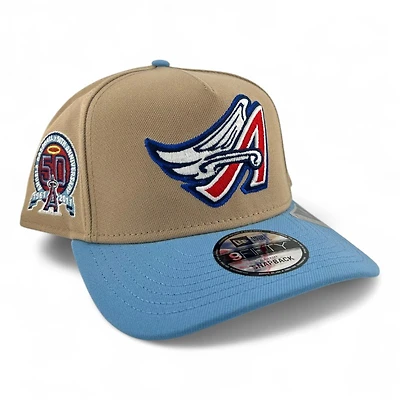 Los Angeles Angels Camel Metallic New Era 9FIFTY A-Frame Snapback Hat