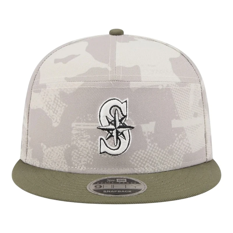 Seattle Mariners 2025 Armed Forces Day New Era 9FIFTY Split Panel Snapback Hat