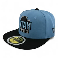Youth Utah Hockey Club Blue and Black State Logo Inaugural Patch UV New Era 59FIFTY Fitted Hat