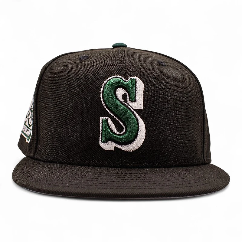 Seattle Mariners Black 20th Anniversary Patch Grey UV New Era 59Fifty Fitted Hat