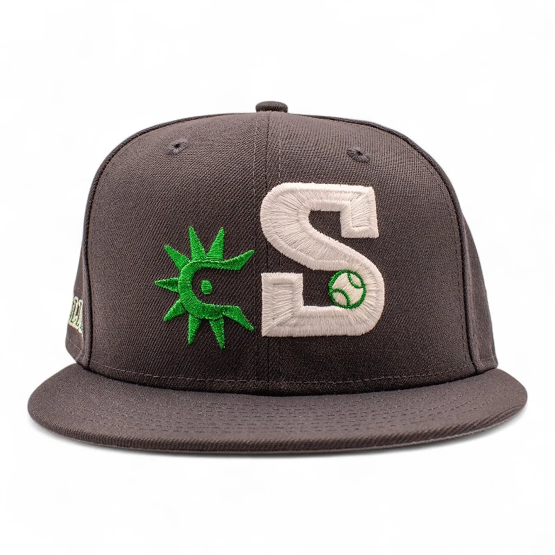 Salinas Spurs Graphtie Wordmark Patch Grey UV New Era 59Fifty Fitted Hat