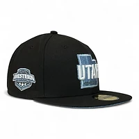 Utah Hockey Club Black Western Conference Patch Icy Blue UV NHL New Era 59FIFTY Fitted Hat