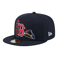 Boston Red Sox Navy State Stitch New Era 59FIFTY Fitted Hat