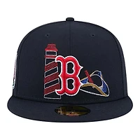 Boston Red Sox Navy State Stitch New Era 59FIFTY Fitted Hat