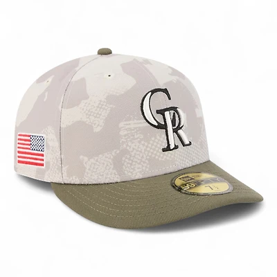 Colorado Rockies Light Beige and Olive 2025 Armed Forces Day New Era 59FIFTY Fitted Hat