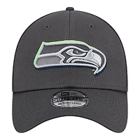 Seattle Seahawks Graphite 2024 NFL Draft New Era 39THIRTY Flex Hat