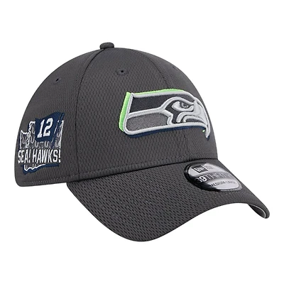 Seattle Seahawks Graphite 2024 NFL Draft New Era 39THIRTY Flex Hat