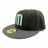 Mexico Black Teal and Graphite Aztec Patch Gray UV New Era 59FIFTY Fitted Hat