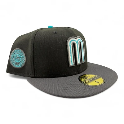 Mexico Black Teal and Graphite Aztec Patch Gray UV New Era 59FIFTY Fitted Hat