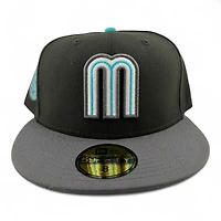 Mexico Black Teal and Graphite Aztec Patch Gray UV New Era 59FIFTY Fitted Hat