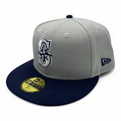 Seattle Mariners Gray and Dark Blue with UV New Era 59FIFTY Fitted Hat