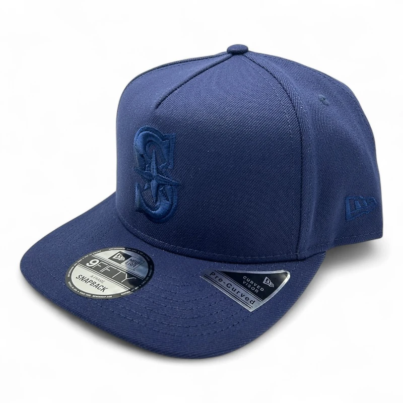 Seattle Mariners Navy on Navy New Era 9FIFTY A-Frame Snapback Hat