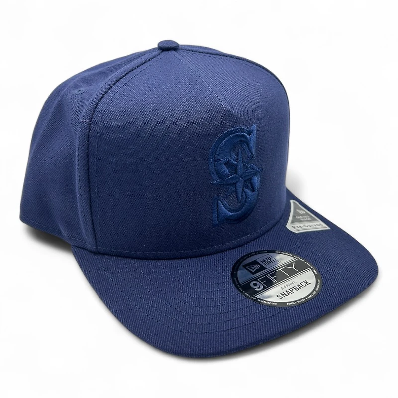 Seattle Mariners Navy on Navy New Era 9FIFTY A-Frame Snapback Hat