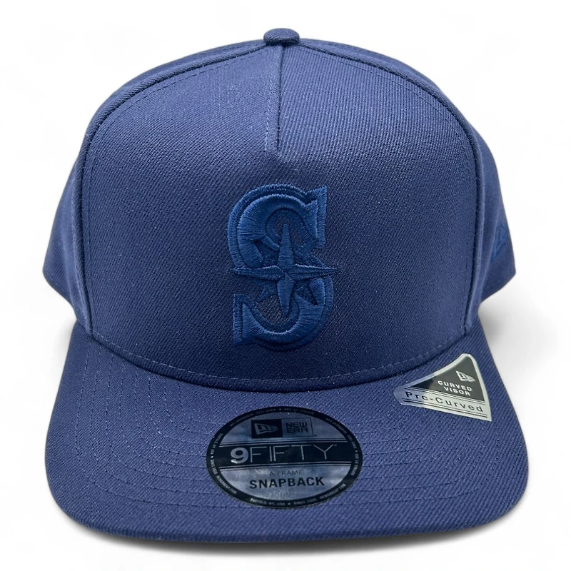 Seattle Mariners Navy on Navy New Era 9FIFTY A-Frame Snapback Hat