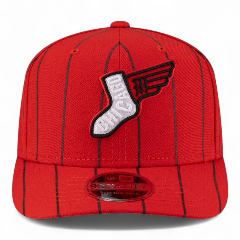 Chicago White Sox Red and Black Pinstripe 2025 City Connect New Era 9SEVENTY Adjustable Hat