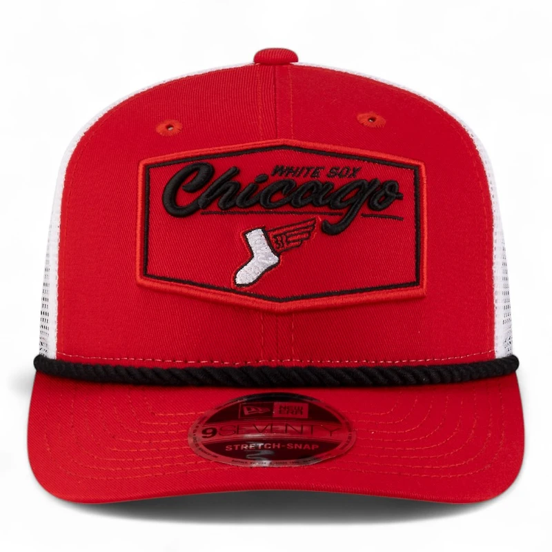 Chicago White Sox Red and White Trucker Mesh Roper 2025 City Connect New Era 9SEVENTY Adjustable Hat