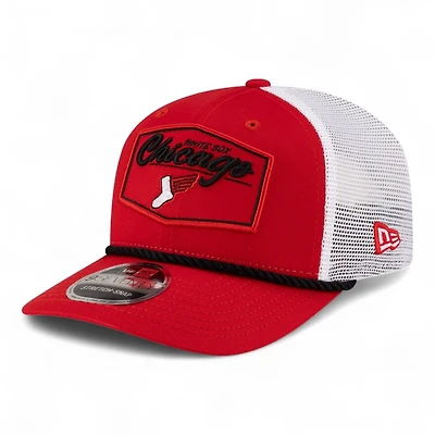 Chicago White Sox Red and White Trucker Mesh Roper 2025 City Connect New Era 9SEVENTY Adjustable Hat