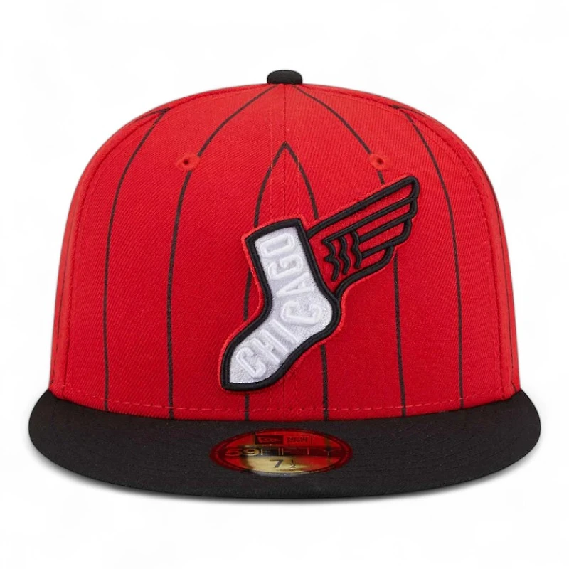 Chicago White Sox Red and Black Pinstripe 2025 City Connect Fan Pack New Era 59FIFTY Fitted Hat