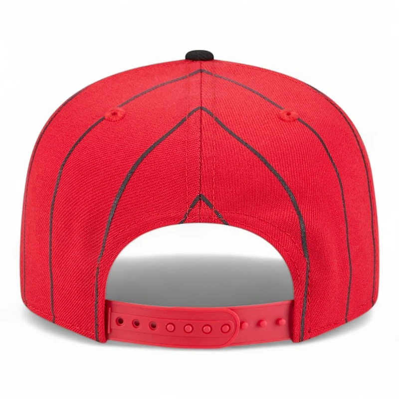 Youth Chicago White Sox Red and Black Pinstripe 2025 City Connect New Era 9FIFTY Snapback Hat