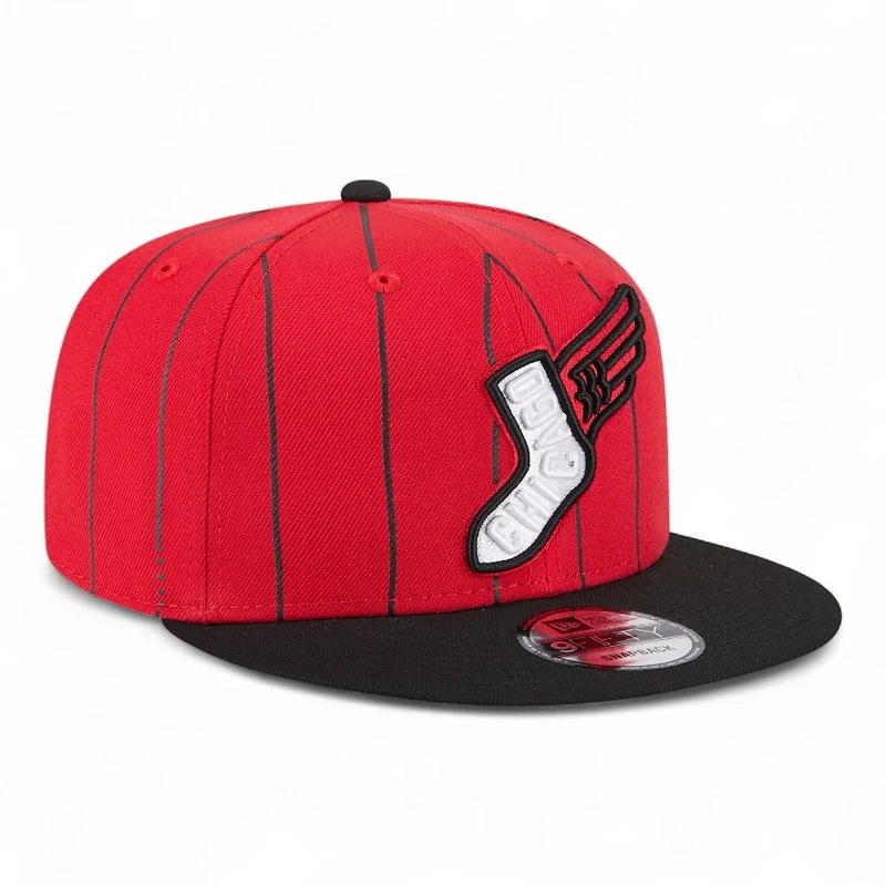 Youth Chicago White Sox Red and Black Pinstripe 2025 City Connect New Era 9FIFTY Snapback Hat