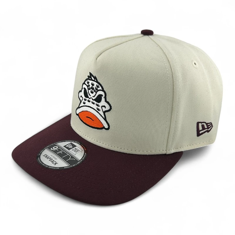 Anaheim Ducks Chrome and Maroon NHL New Era 9FIFTY A-Frame Snapback Hat