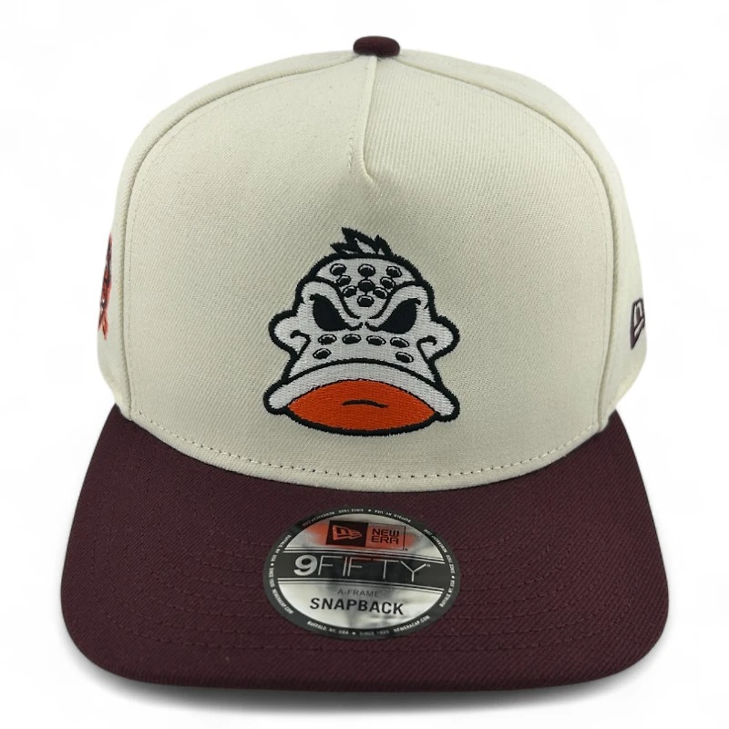Anaheim Ducks Chrome and Maroon NHL New Era 9FIFTY A-Frame Snapback Hat
