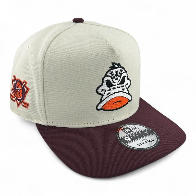 Anaheim Ducks Chrome and Maroon NHL New Era 9FIFTY A-Frame Snapback Hat