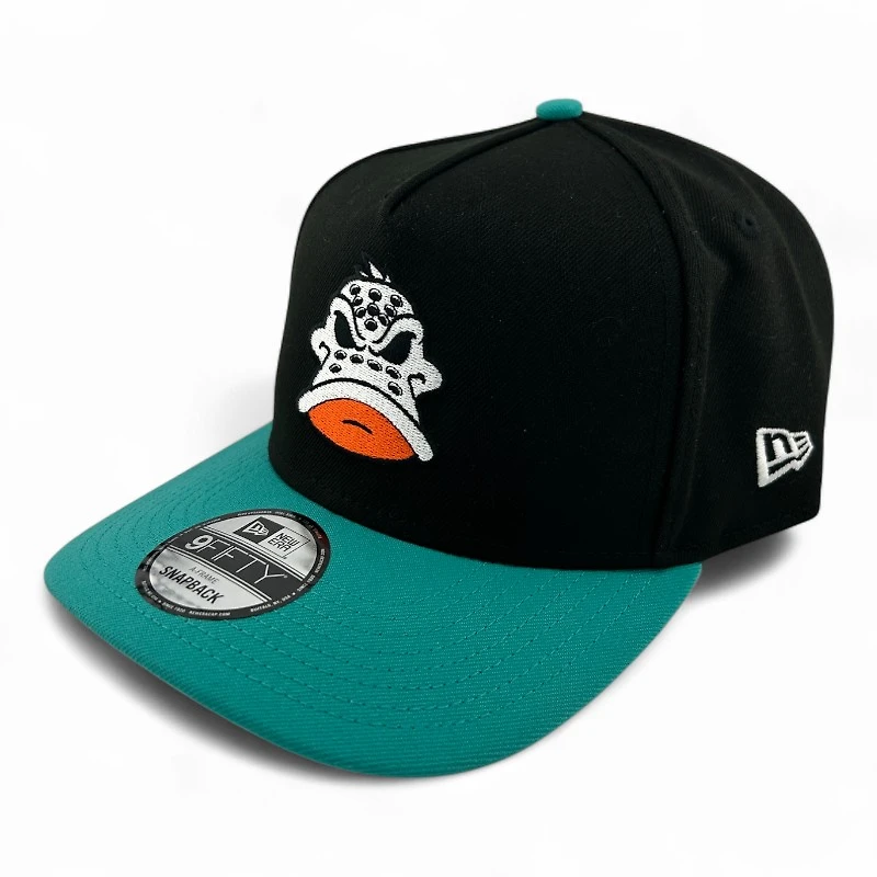 Anaheim Ducks Black and Teal NHL New Era 9FIFTY A-Frame Snapback Hat
