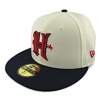 Houston Texans Chrome and Navy H Town State Patch Gray UV New Era 59FIFTY Fitted Hat