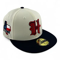 Houston Texans Chrome and Navy H Town State Patch Gray UV New Era 59FIFTY Fitted Hat