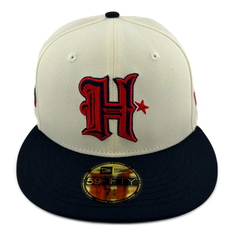 Houston Texans Chrome and Navy H Town State Patch Gray UV New Era 59FIFTY Fitted Hat