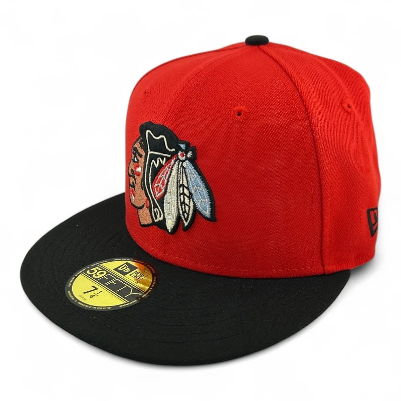 Chicago Blackhawks Front Door Red and Black Metallic 1991 ASG Patch Pink UV New Era 59FIFTY Fitted Hat