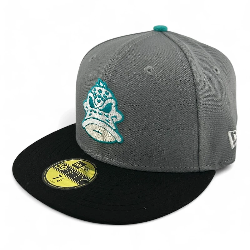 Anaheim Ducks Gray and Storm Black 25th Anniversary Patch Teal UV NHL New Era 59FIFTY Fitted Hat