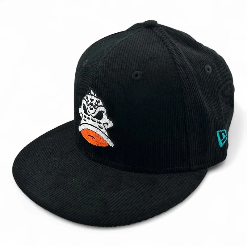 Anaheim Ducks Black Corduroy 30th Anniversary Patch Gray UV NHL New Era 59FIFTY Fitted Hat