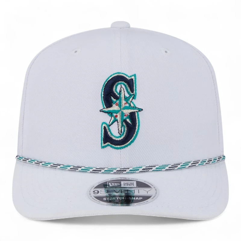 Seattle Mariners White and Navy Roper New Era 9SEVENTY Adjustable Hat