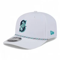 Seattle Mariners White and Navy Roper New Era 9SEVENTY Adjustable Hat