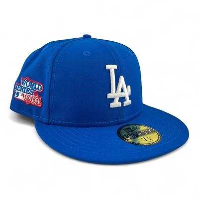 Los Angeles Dodgers Blue Azure 1981 World Series Patch Green UV New Era 59FIFTY Fitted Hat