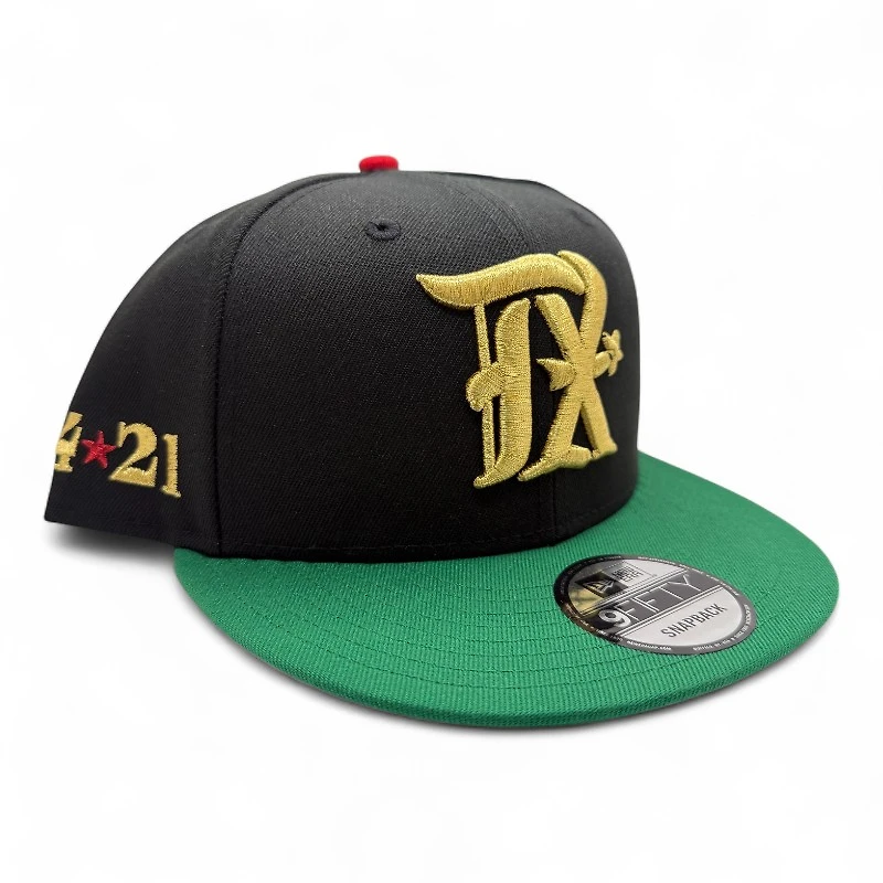 Texas Rangers Black Green Gold Metallic City Connect Green UV New Era 9FIFTY Snapback