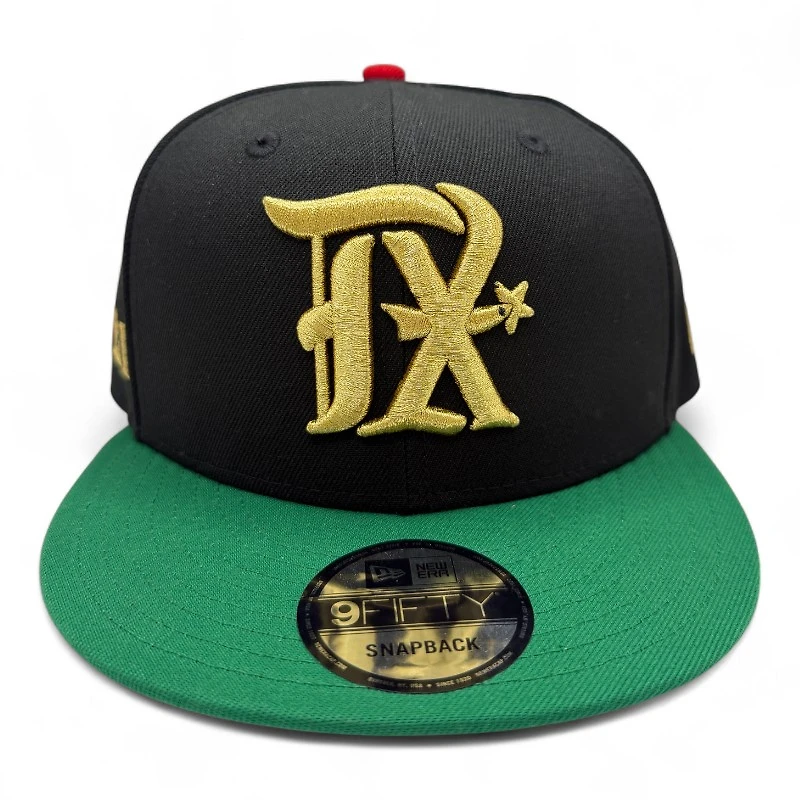 Texas Rangers Black Green Gold Metallic City Connect Green UV New Era 9FIFTY Snapback