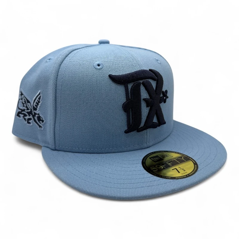 Texas Rangers Light Blue and Navy City Connect Gray UV New Era 59FIFTY Fitted Hat