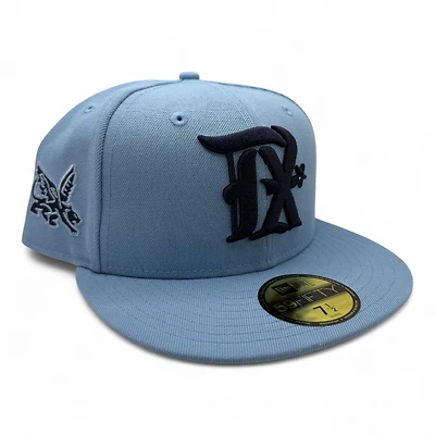 Texas Rangers Light Blue and Navy City Connect Gray UV New Era 59FIFTY Fitted Hat