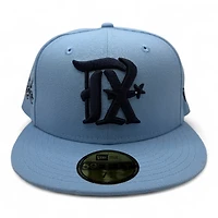 Texas Rangers Light Blue and Navy City Connect Gray UV New Era 59FIFTY Fitted Hat