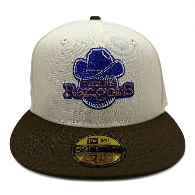 Texas Rangers Chrome and Brown Arlington Patch Gray UV New Era 59FIFTY Fitted Hat