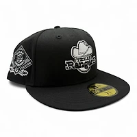 Texas Rangers White on Black Arlington Patch Gray UV New Era 59FIFTY Fitted Hat