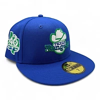 Texas Rangers Royal Blue 40th Anniversary Patch Green UV New Era 59FIFTY Fitted Hat
