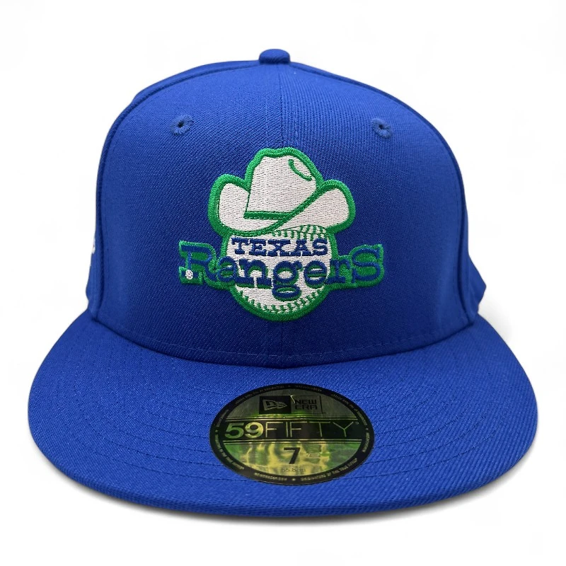 Texas Rangers Royal Blue 40th Anniversary Patch Green UV New Era 59FIFTY Fitted Hat