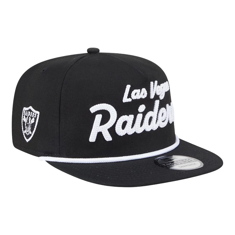 Las Vegas Raiders Black Team Text New Era Golfer Snapback Hat